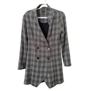 CALLIPYGIAN Plaid Blazer Mini Dress‎ Grey Sz 2